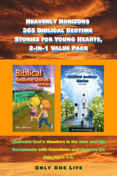 Heavenly Horizons 365 Biblical Bedtime Stories for Young Hearts, 2-in-1 Value Pack: Discover God's Wonders in the New and Old Testaments with Questions and Prayers for Kids Ages 4–8