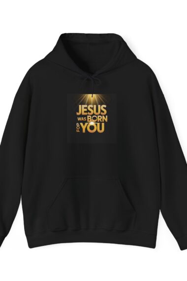 Jesus Was Born For You Hooded Sweatshirt, Christian Sweatshirt, Religious Gift, Holiday Apparel, Unisex Christmas Hoodie